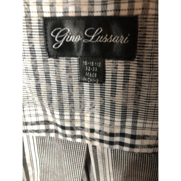 Gino Lussari Men’s Gray Plaid Button Down Adult Size 32-33 Shirt - Picture 3 of 7